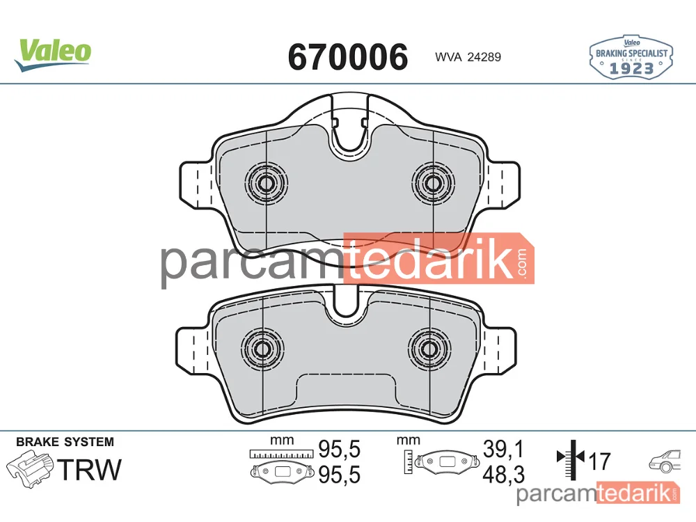 670006 | Fren Balatası (Arka) — Mini, Mini Clubman, Mini Coupe